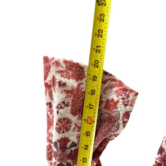 Style & Co Red Floral Long Sleeve Top Womens Size Petite S Casual Stretch Blouse - Picture 6 of 12